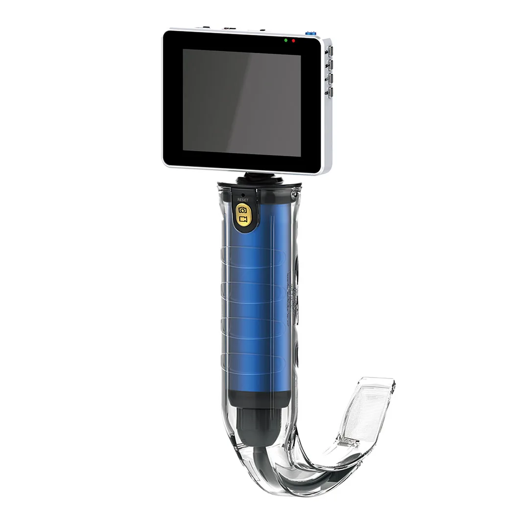 Pediatric & Adult HD Video Laryngoscope Kit, Portable Reusable with 3 Blades for ICU/ER Intubation