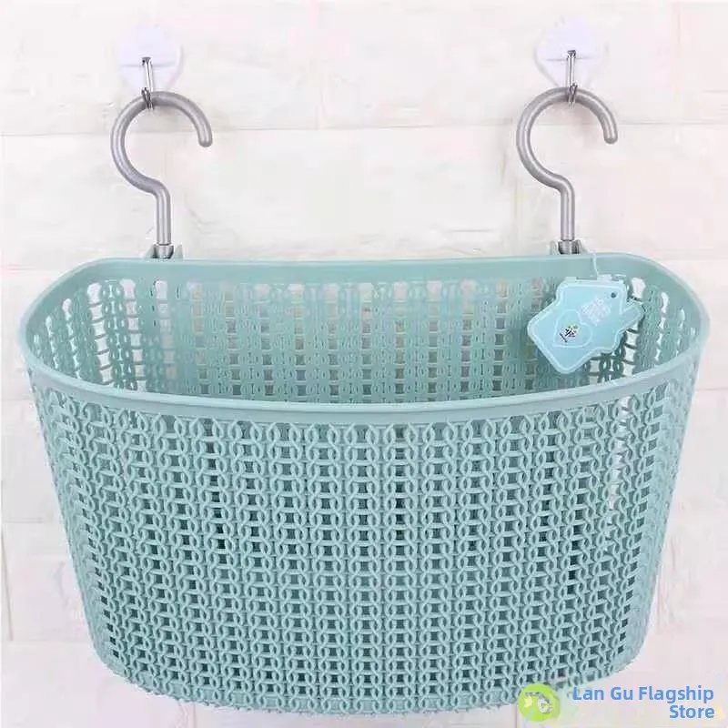 

Подвесная пластиковая корзина для хранения в ванной комнате, органайзер для кухни, корзина для белья, подвесная корзина для хранения на двери шкафа