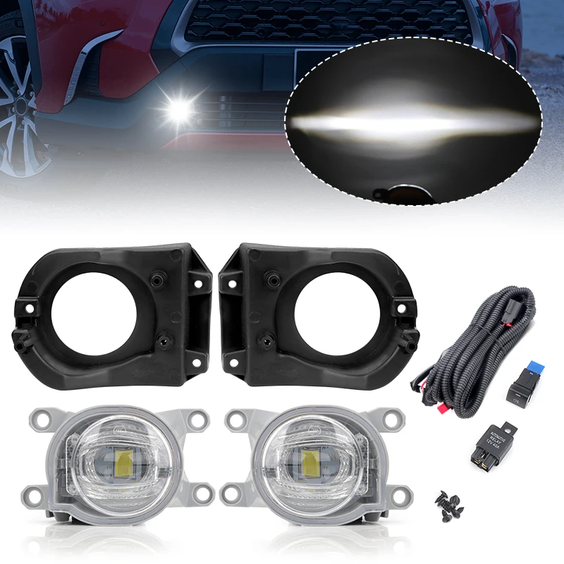 

Car LED Fog Lamp DRL Daytime Running Lights White Headlight Foglights Waterproof For Toyota Corolla Cross 2020 2021 2022 2023