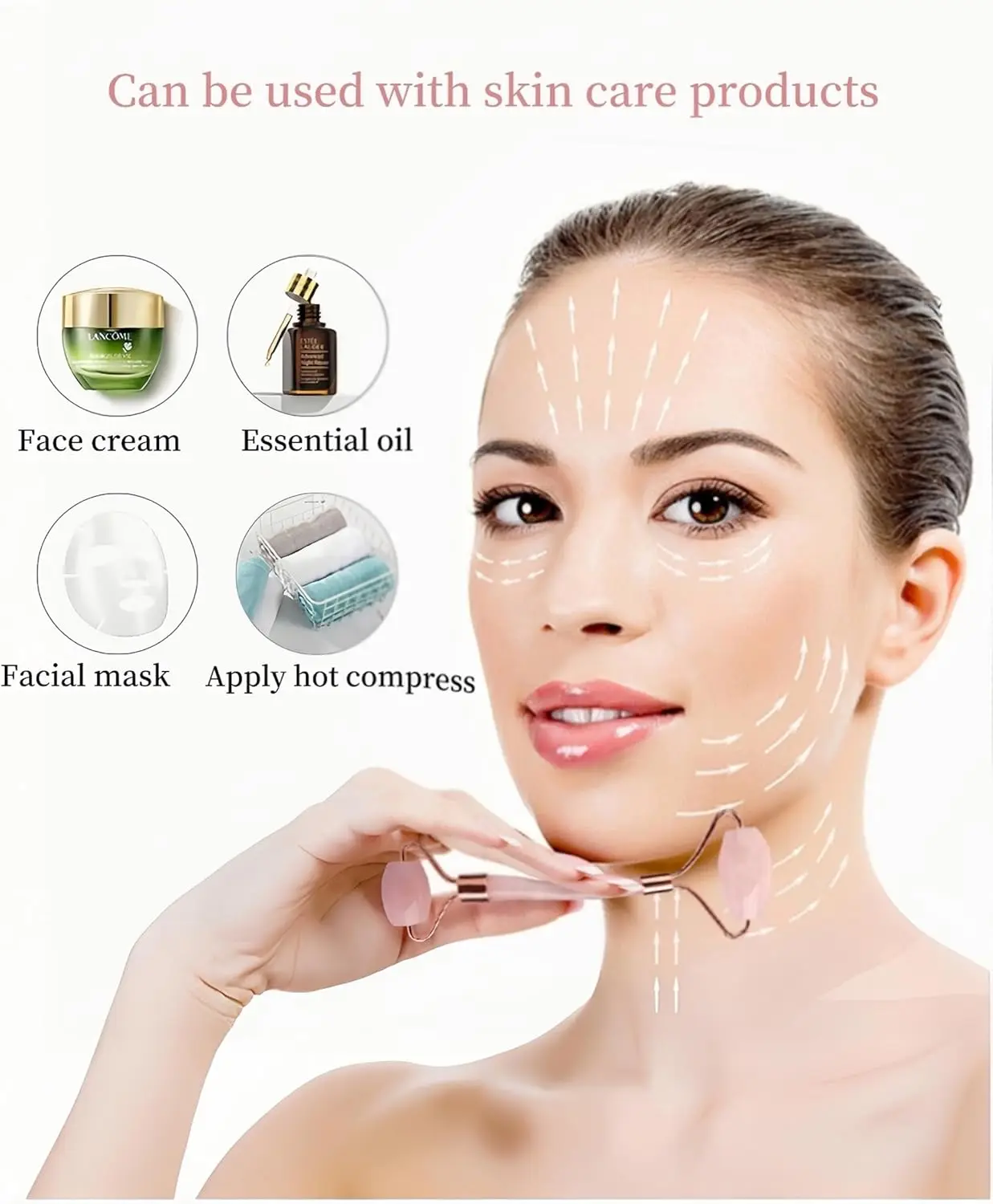 Juego de rodillos masajeadores de piel delgada para cara, tablero Guasha, raspador de resina, eliminador de arrugas, rodillo de masaje para herramienta de cuidado de elevación Facial