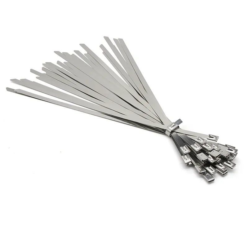 10/50/100pcs 7.9mm Stainless Steel  Cable Ties Hand Fastening Strap Cutting Wrap Tool Automatic Zip Tensioning Tool Cable Ties