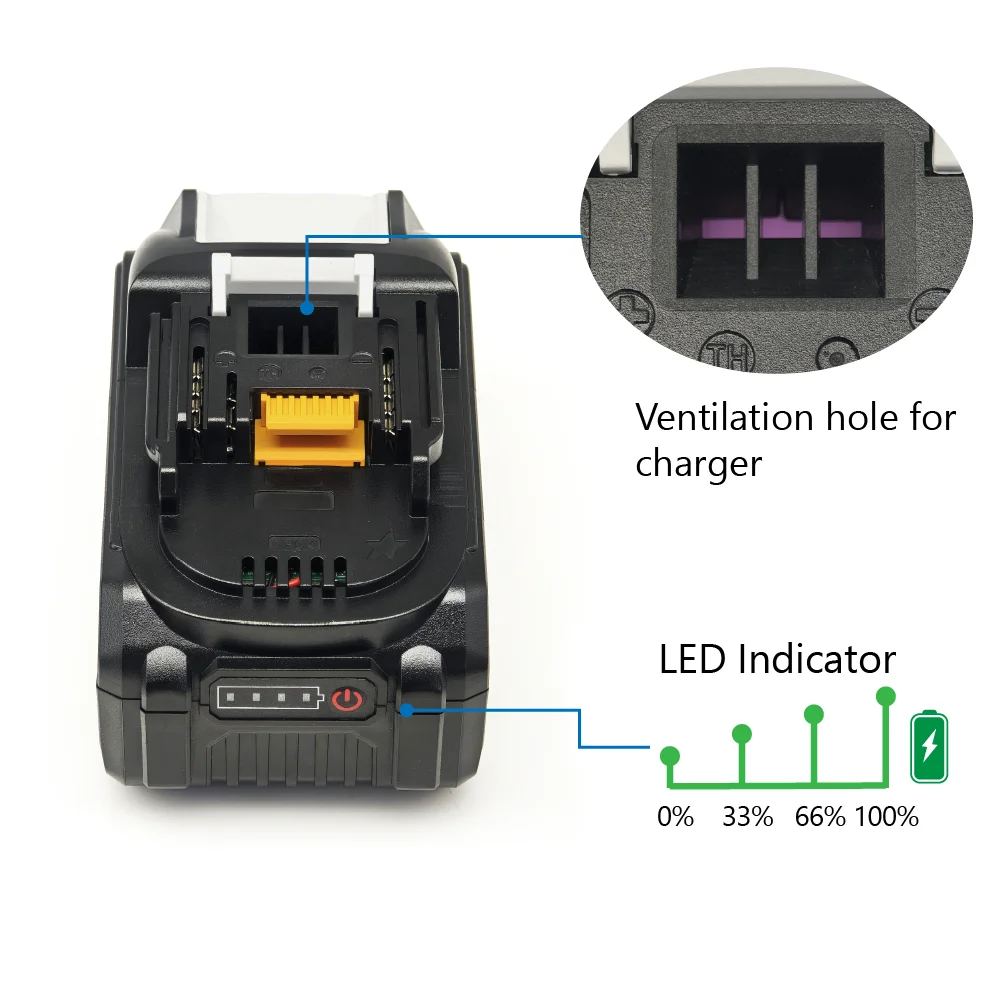 TPCELL New  8Ah/10Ah For MKT 18V 21700 Tabless cells Replacement Battery Power Tools Li-ion