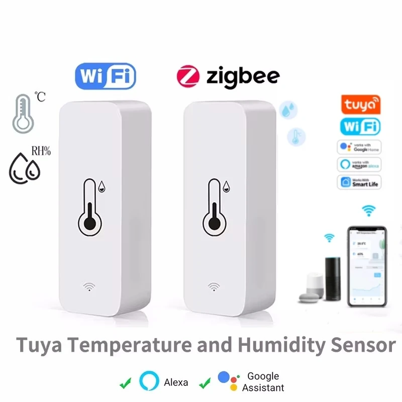 Tuya/ZigBee WiFi temperature and humidity sensor indoor smart home smart life work with Alexa Google Assistant voice control