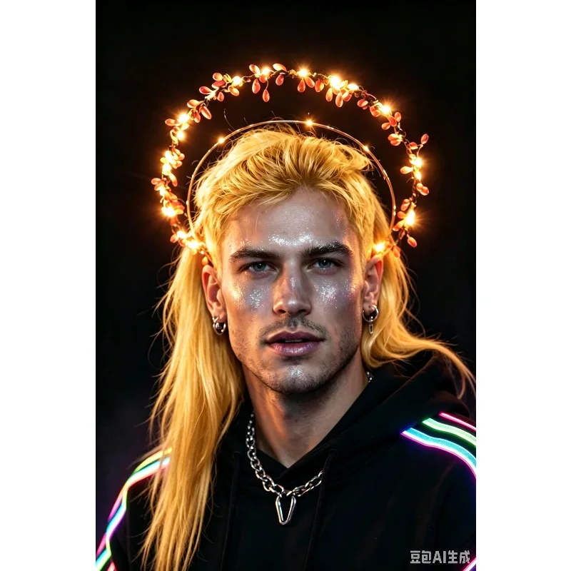 Light Up Flower Halo Crown Red Fairy Headpiece Music Festival Fairycore Cosplay Floral LED Crown Rave Headband - Boho Wedding
