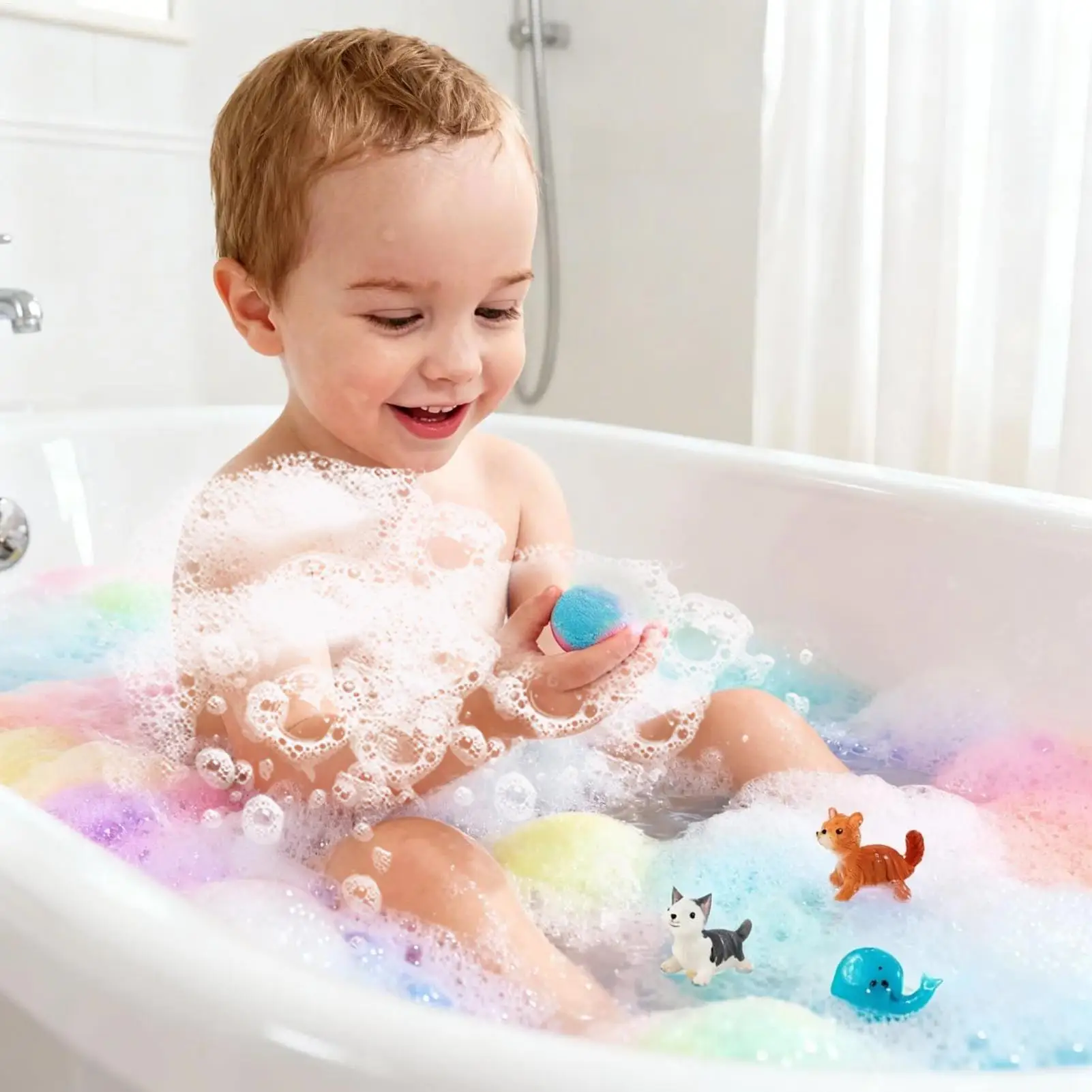 

Kids Bath Ball Safe Colorful Bubble Game with Toys Inside Kids Water Game for Girls Sons Daughters Friends Family Time Garden
