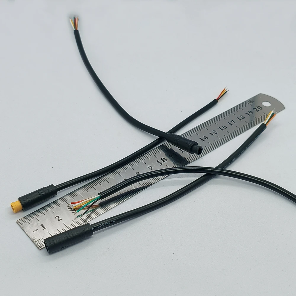 1 Stück M6 M8 2/3/4/5/6-poliger Stecker/Buchse für E-Bike, wasserdichter Steckverbinder für Signalkabel, Sensor, Roller, Kabellänge 20 cm – Detail 5