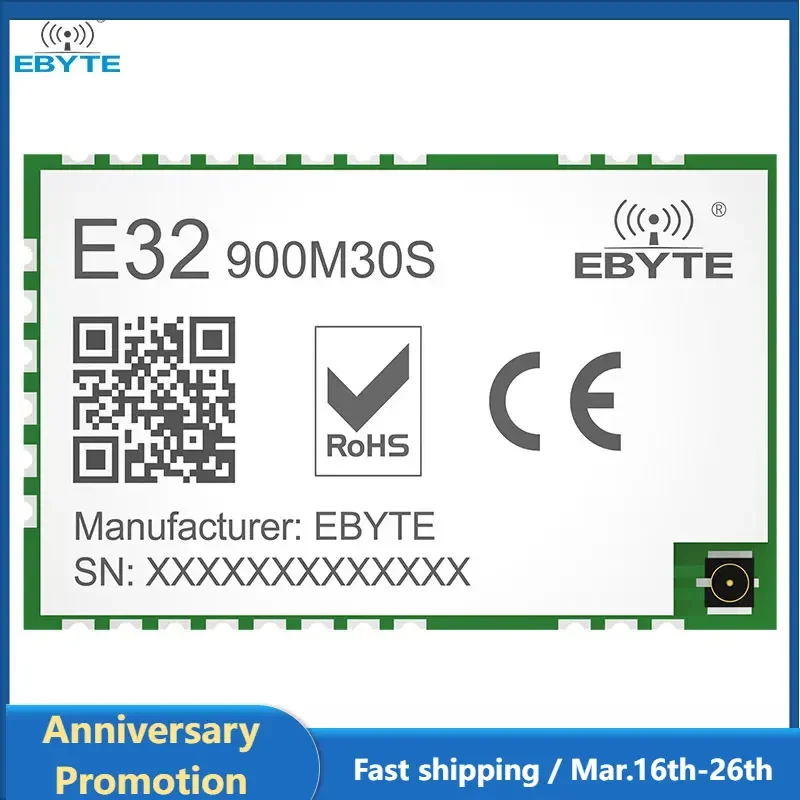 SX1276 Lora Wireless Module 868/915MHz E32-900M30S 10KM Long Distance SPI Low Power Consumption SPI LoRa Spread Spectrum Module