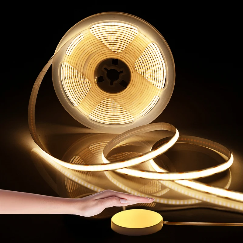 

DC5V USB COB LED Strip Light, 1/2/3/5M Dimmable COB Strip With Touch and Hand Sweep Dimmer Switch For Cabinet Bedroom Lighting