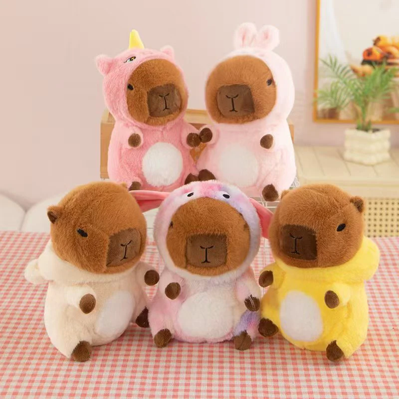 

22cm Simulation Cross Dressing Capybara Plush Toy Cloth Doll Cute Doll Capibara Anime Fluffty Toy Soft Capybara Plush Doll