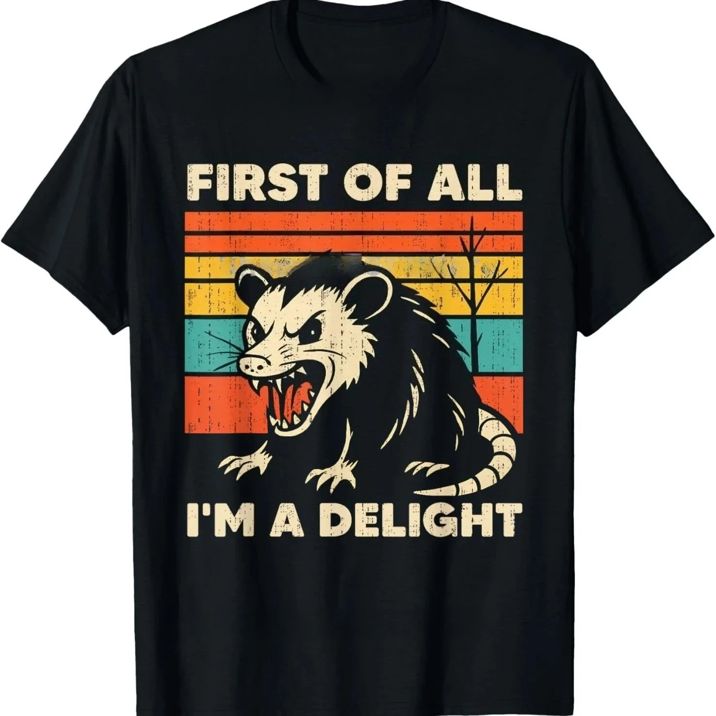 Three Possum Moon 3 Opossum Lover Funny Weird T-Shirt Humor Funny Mysterious Mouse Graphic Tee Top Joke Gifts Women Clothes Y2K
