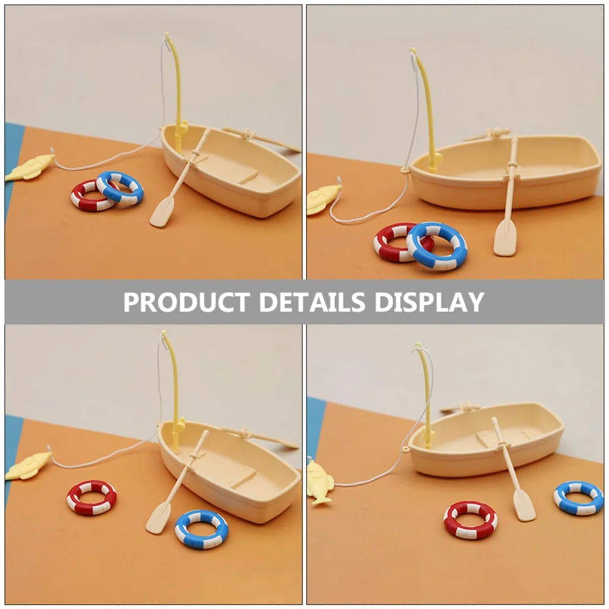 عملي 2 مجموعات طوافة بلاستيكية للسباحة قارب مصغر الحياة الدائري المجاذيف الزورق قارب كروز لعبة البلاستيك المراكب الشراعية المنزلية