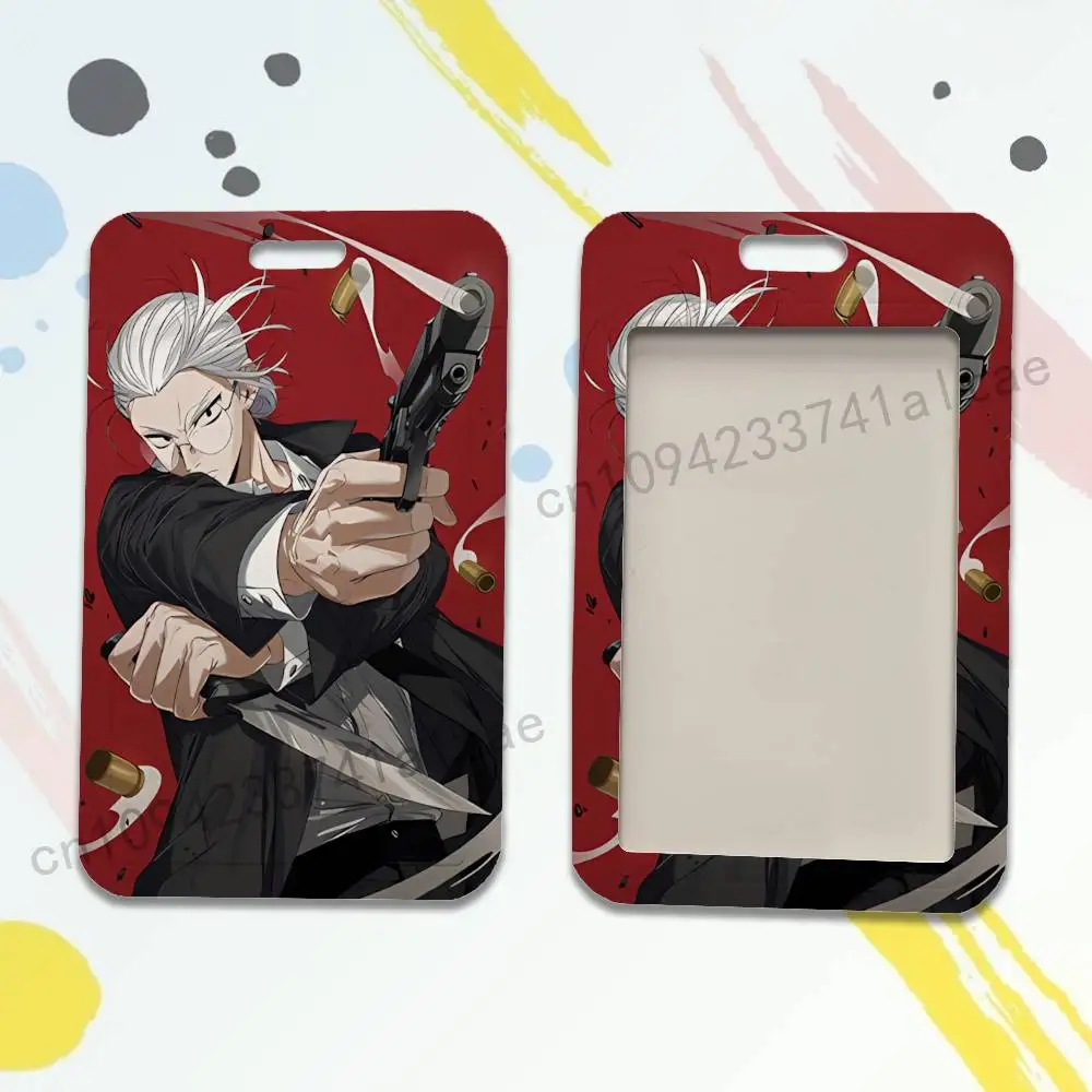 Sakamoto Comics D-Days Card Holder Durable With Carabiner Name Tag Vertical ID Badge Holders Credentials Protection view 3