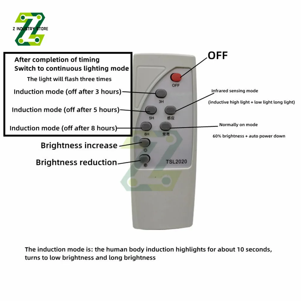 3.2V 3.7V Remote Control PIR Solar Integrated Street Lamp Sensor Circuit Board Solar Induction Mode Controller