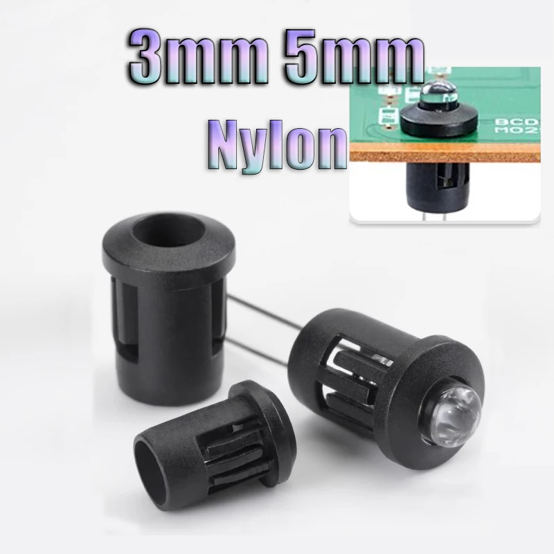 100pc Lamp LED Diode Holder 3mm 5mm Black Plastic Clip Bezel Socket Mount Useful LED Diode Holder Clip Mount Panel Blub Cup Case