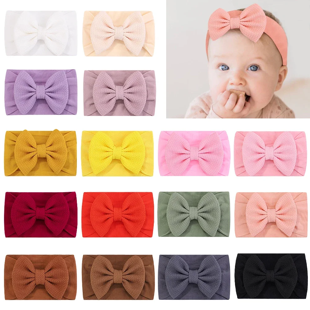 Nylon Headband do bebê, Toddlers' Elastic Hair Band para a menina recém-nascida, Princess Bowknot, Kids Hair Accessories, Headwear para meninas