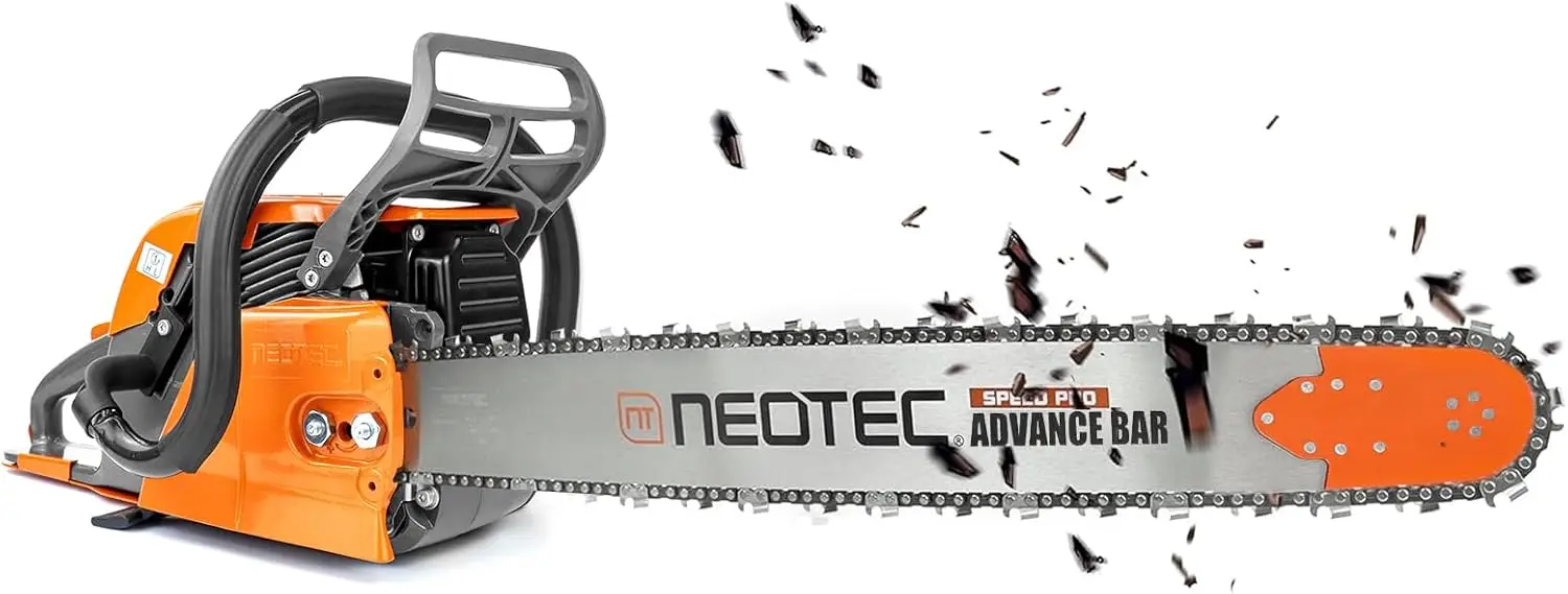 NS872I 72cc Gas Chainsaw High-End Version, with NGK Spark Plug, Italian Ignition Coil, 28 Inch Chainsaw, 28