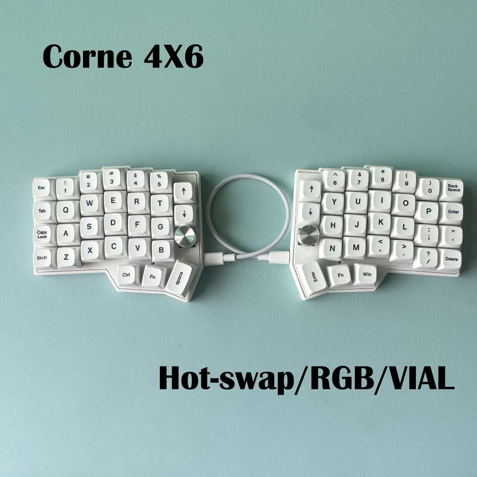Corne 4×6レイアウトの分割キーボード 2つノブ付き 人間工学設計 S921bb76dd9474752b656e0ee47bf0