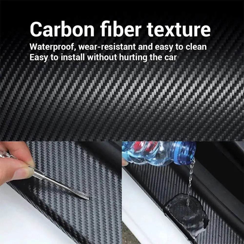 Nano Carbon Fiber Car Body Film DIY Paste Protector Strip Car Door Sill Waterproof Protection Film Side Mirror Anti Scratch Tape