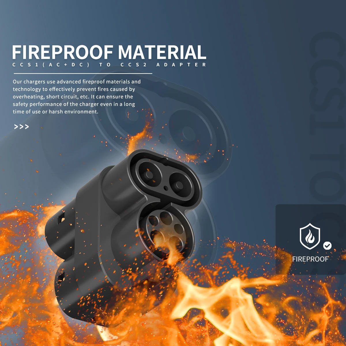 Convertidor de adaptador CCS1 a CCS2 EV, 250kw adaptador combinado de CC, CA 8kW para coche hecho en la UE utilizado en estación CCS1 y Tipo 1