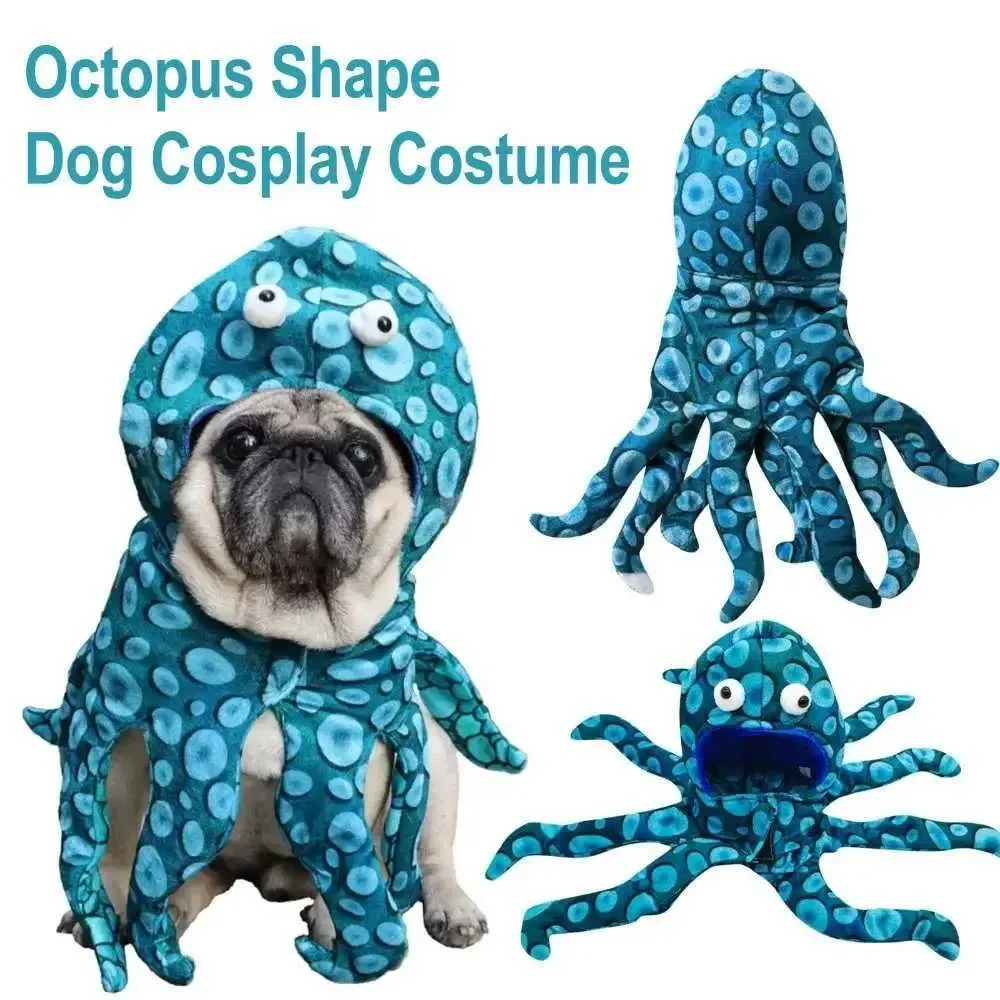 

Creative Pet Transformation Outfit Octopus Shape Blue Dog Cosplay Costume Polyester Pet Costume Halloween Pet Clothing XJ250813