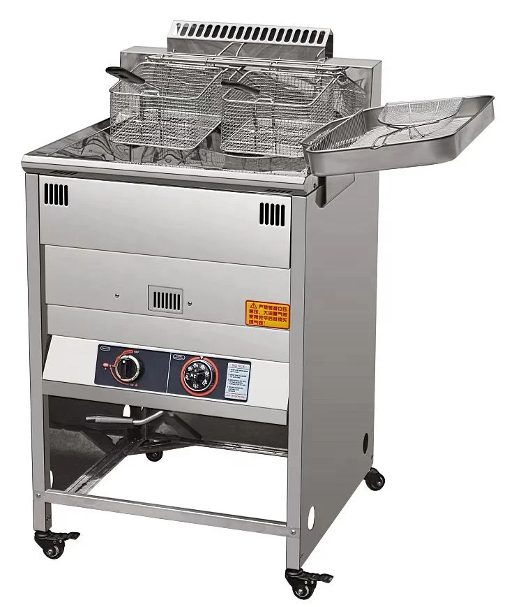 Gas Fryer With Thermostat 17L 2Tanks & 2Baskets