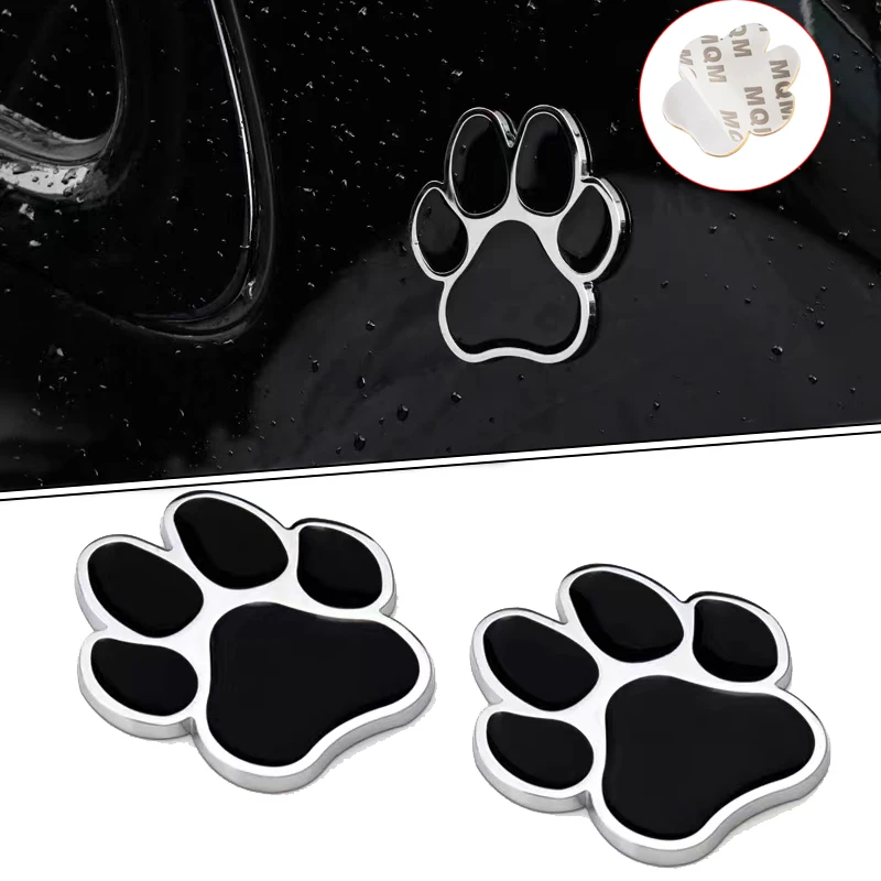 1PCS Car Sticker Paw 3D Metal Animal Badge Emblem Dog Cat Bear Foot Prints Footprint Decals Cool Design Auto Styling Accessories