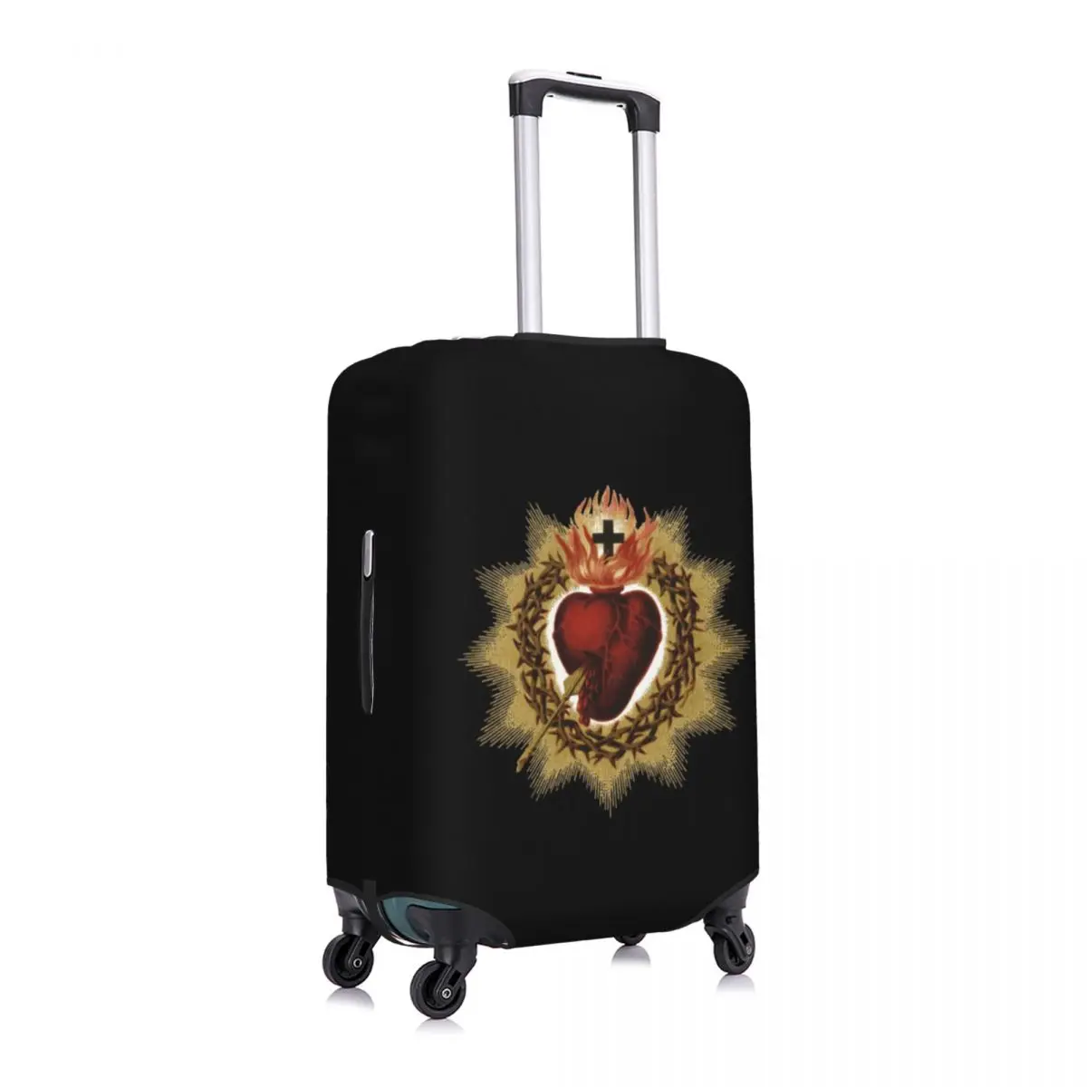 Custom Sacred Heart Of Jesus Catholic Luggage Cover Funny Christian Faith Suitcase Protector Covers Suit For 18-32 inch