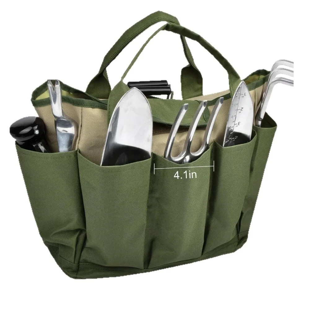 1PC ツール収納パッケージ 600D オックスフォード布ガーデンツールバッグ 12 インチ x 6.4 インチ x 12 インチ ガーデニングポット、プランターアクセサリー収納包装