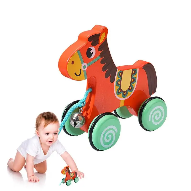 

Wooden Pull Toy Montessori Toddler Toys Animal Shaped Two-Way Sliding Montessori Toddler Pull Toy Toys With Rattle For Boys