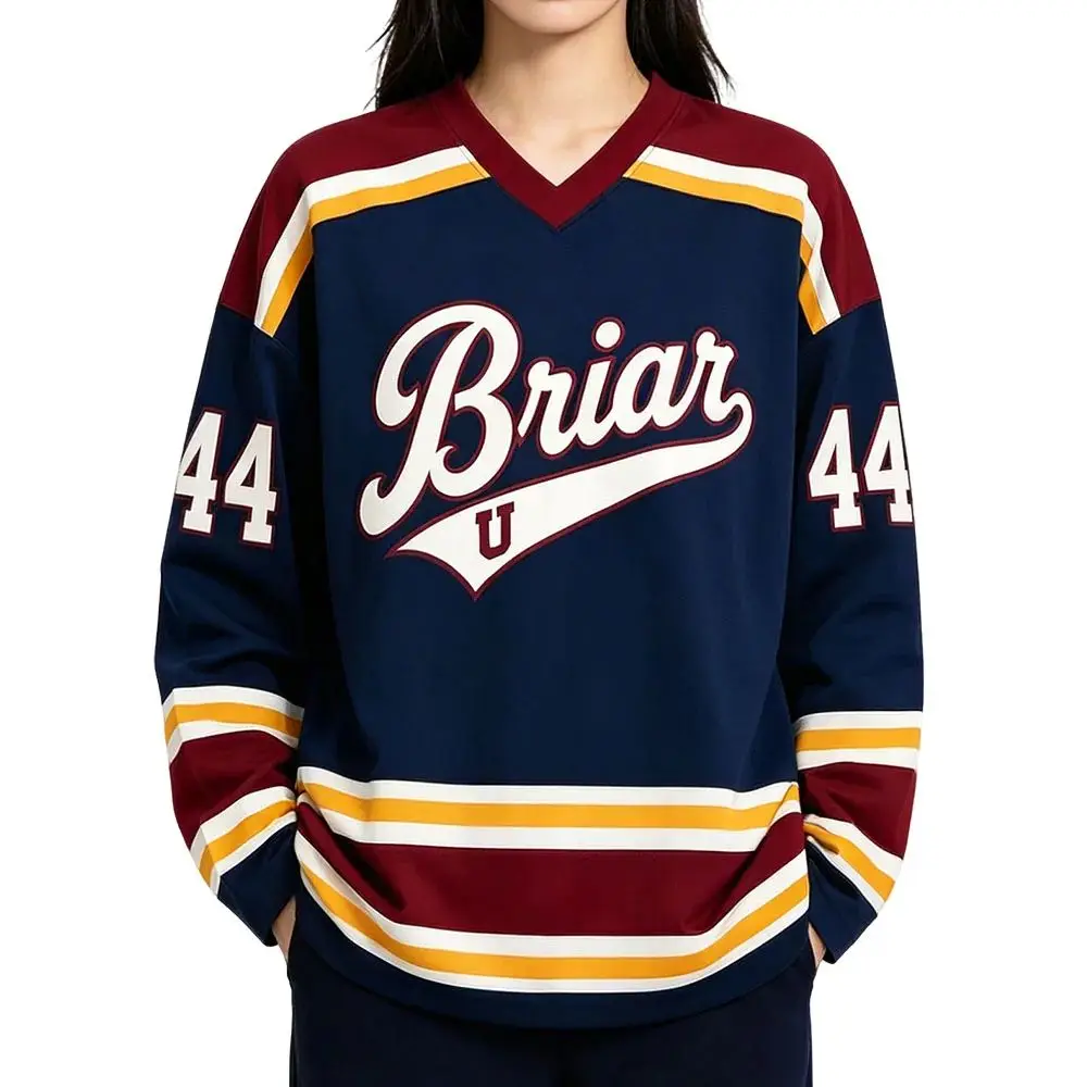 Men Women Off Campus Briar University Hockey Jersey Graham 44 22 DI LAURENTIS 66 Tucker46 Long Sleeve T-shirt Women T-shirt