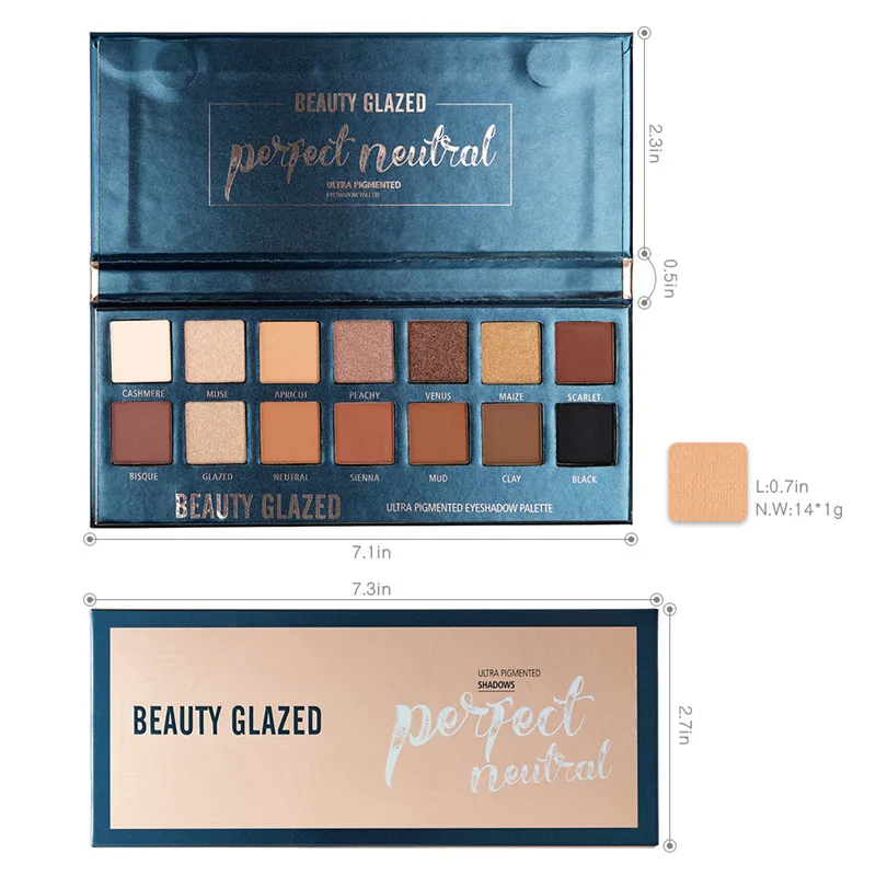 Piękna szkliwiona 14 kolorów brokatowa matowa paleta cieni do powiek brokatowy Pigment paleta cieni do efektu Smoky eye wodoodporny TSLM2