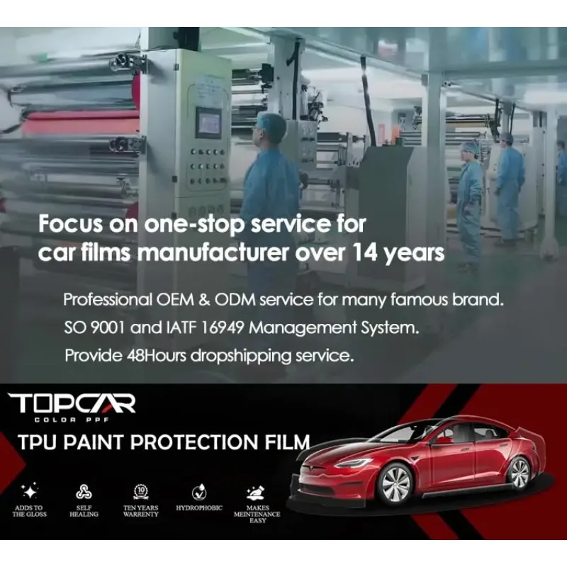 New Model TPU Forged Carbon Red Color Car Wrapping Film Car Wrap Vinyl Flower Carbon Fiber Automotive Paint Protection Film