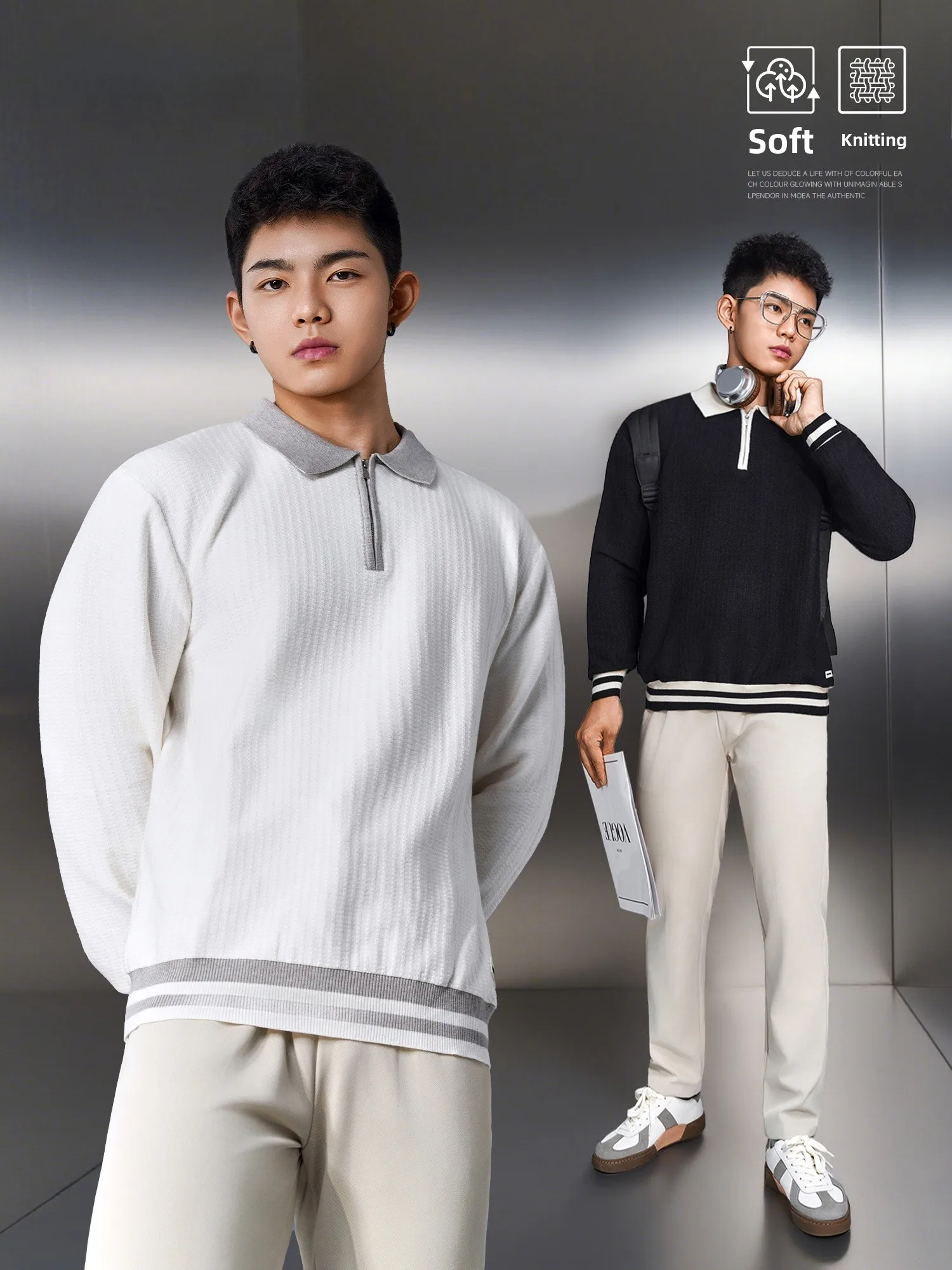 

Men's Casual Thiened Long Sve Knitted Sweater Soft Comfortable Autumn Winter Faion Korean Sle Collar Ne Design