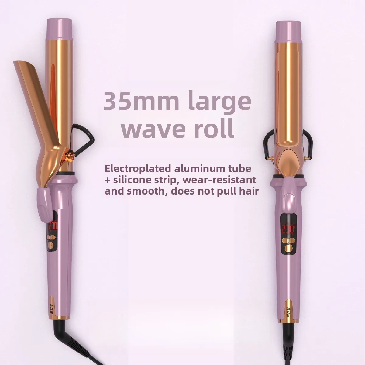 Curling Iron Wavy Roll 18 Gears Temperature Control Fluffy Shape Different Pipe Diameters Digital Display