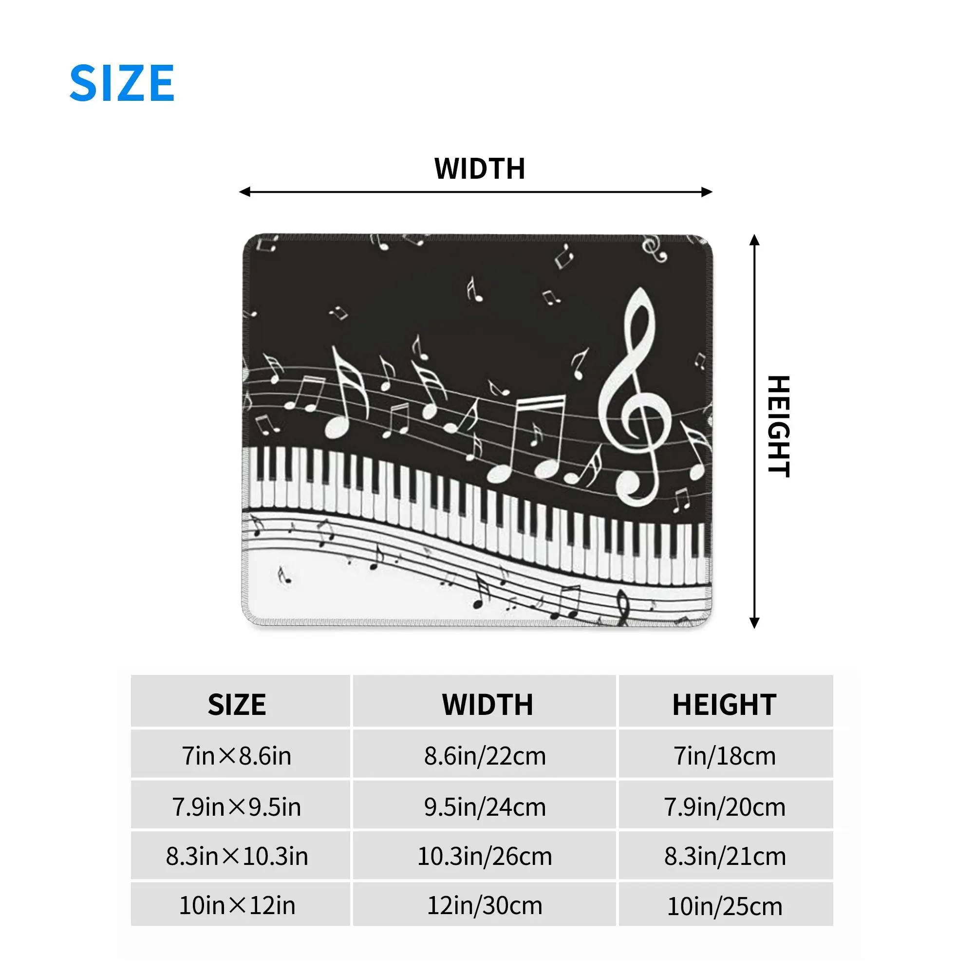 Golden Musical Notes Piano Keyboard Mouse Pad Computer Keyboard Mouse Mat Gaming Laptop Desk Mat Office Accessories Table Mats