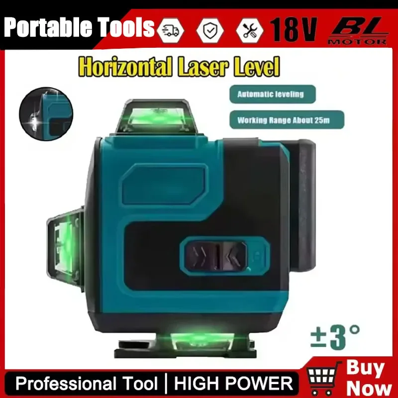

For Makita High-Precision 16-Line 360 Horizontal Vertical Cross Level Green Light Laser High-Precision Wall-Mounted PortableTool