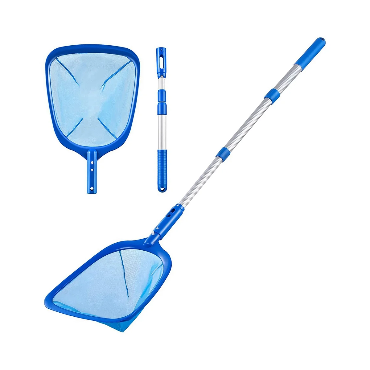 Pool Skimmer Pool Net with 3 Section Pole,Pool Skimmer Net with Fine Mesh Net,Telescopic Pole,Ultra-Fine Pool Skimmer