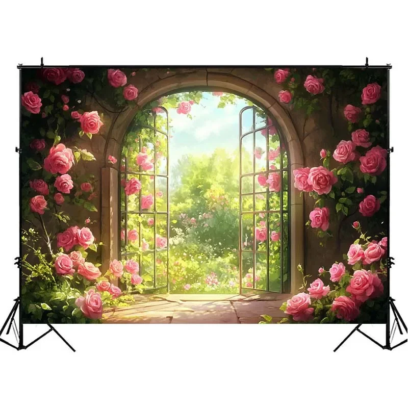 Mocsicka 사진 배경 자연 풍경 유화 꽃 커튼 배경 웨딩 생일 초상화 사진 스튜디오