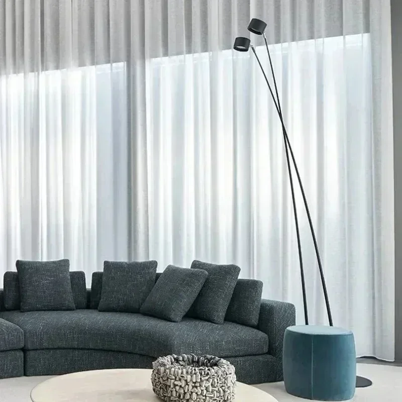 Home Decorations Minimalist Salon Black Long Pole Led Floor Lamp Nordic Living Room Sofa Bedroom Bedside  Standing Fishing Lighs