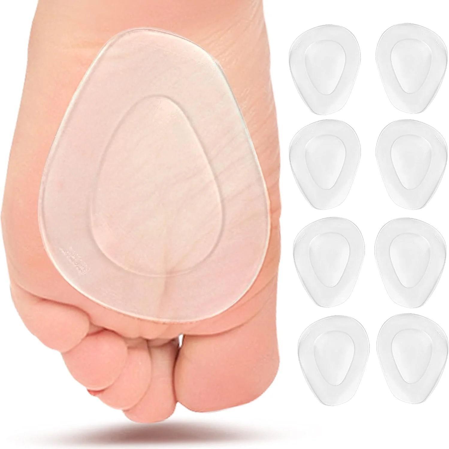 2/6 Pcs Silicone Metatarsal Pads for Shoes Anti-Slip Forefoo