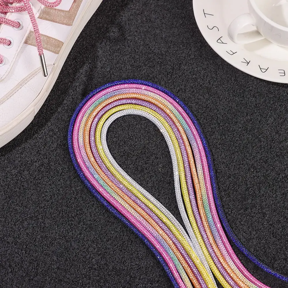 1PC DIY With Wrap Net Drawstring Accessories Diamond Shoe Laces Rhinestone ShoeLaces Sneakers Laces Bright Strings