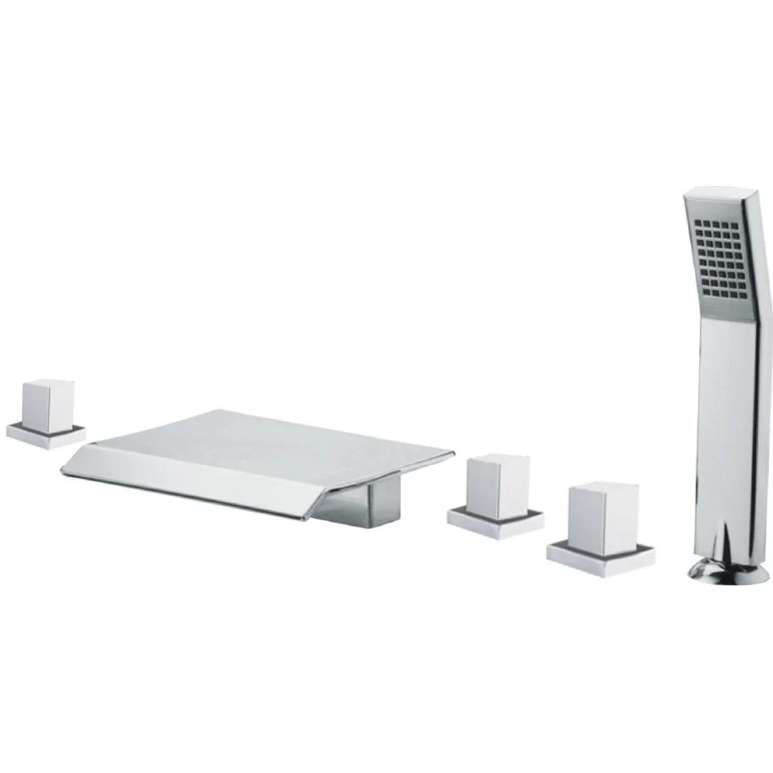 Luxury Split Type 59-1 Brass Bathtub Shower Chrome Grey Waterfall Water Mode 5-piece Bathtub Shower Set