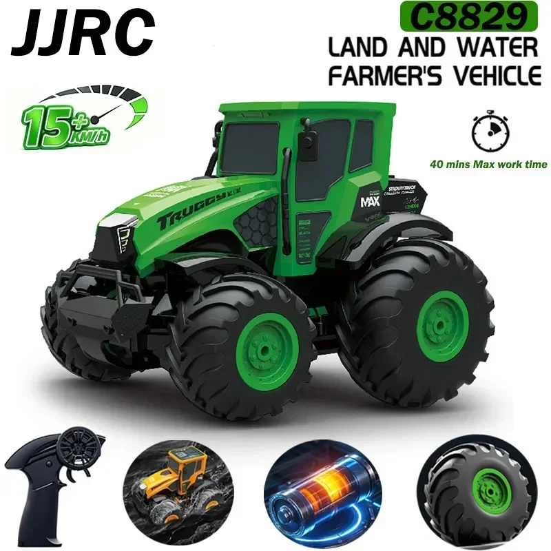 

JJRC 4WD RC Car C8829 Land And Water Farmer's Vehicle 2S Battery 40 Minutes Work Level 7 Waterproof/Dustproof/ Anti-collision
