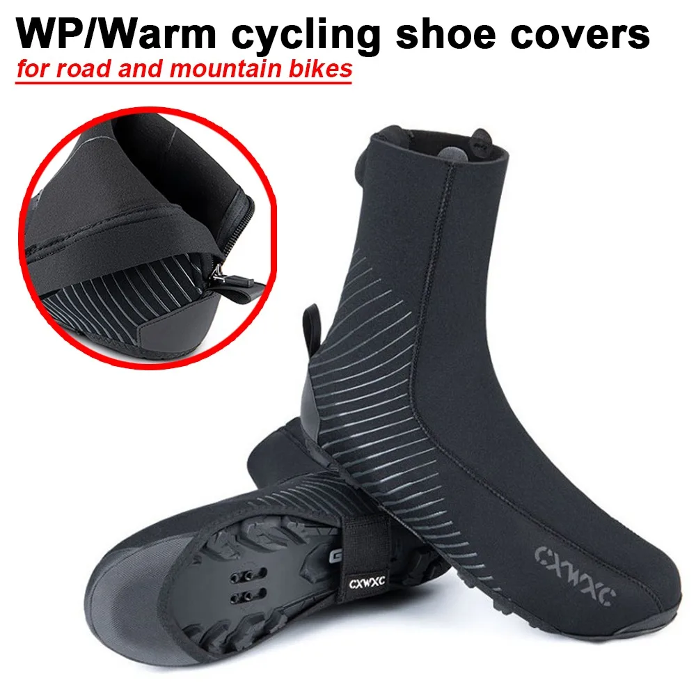 

Bicycle Winter Thermal Overshoes MTB Road Bike Water-resistant Shoes Cover Cycling Hard-wearing Reflective Boots Cover