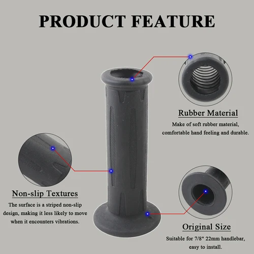 Imagen 2 del producto Empuñaduras de goma para manillar de motocicleta, 7/8 "", 22mm cubierta de agarre de manillar, for BWM R1200GS R1200RS R1200R R1200S R1250GS ADV, accesorios
