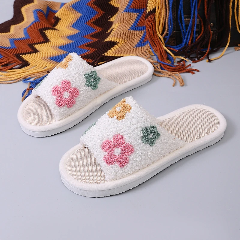 Flower Women's Slippers Home Flats Elegant Spring Summer Luxury Designer Woman Shoes Fashion Indoor Slides Soft Sole Lightweight image 3