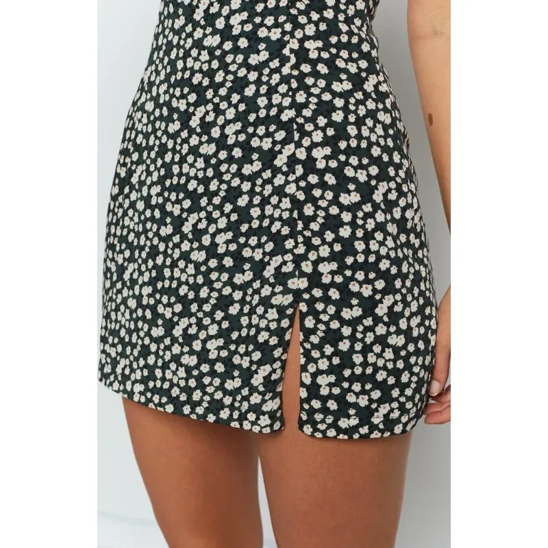 Falda corta para mujer, ropa de calle con tirantes florales, Sexy, ajustada, para ocio, gran oferta, novedad de verano