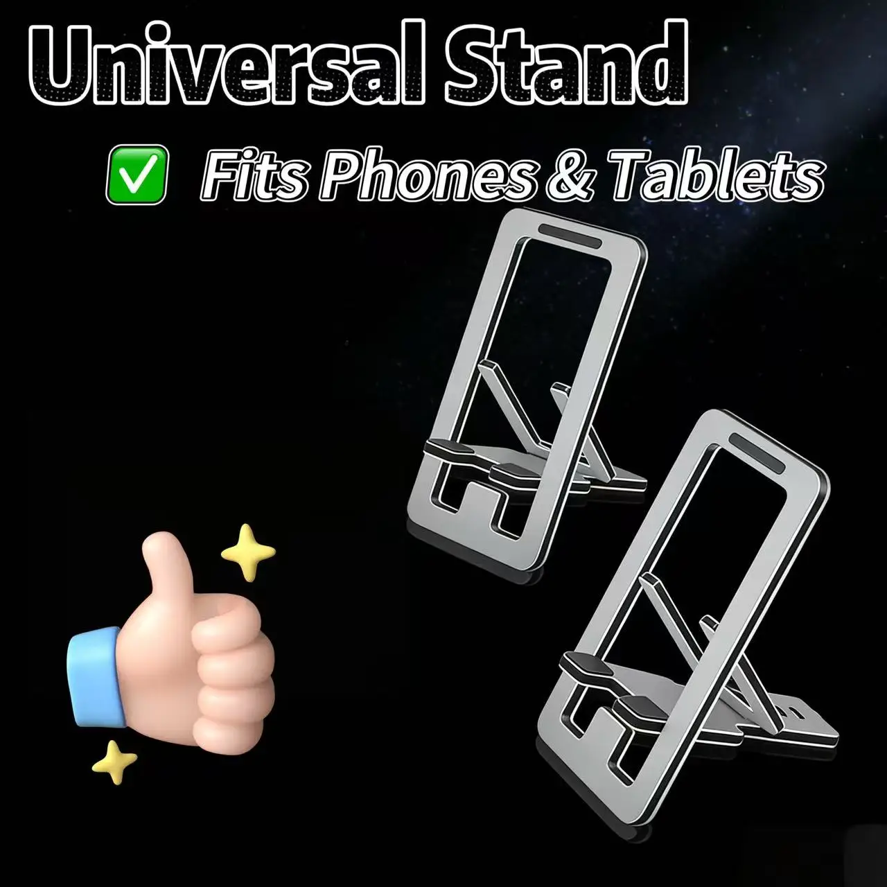 

Card-style Foldable Portable Aluminum Alloy Stand for Mobile Phones, Tablets & Live Streaming Desktop