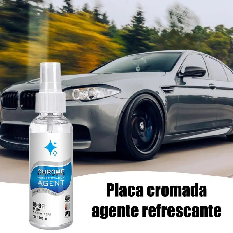 100ml Chrome Cleaner Spray Car Standard Rust Refining Cleaning Agent Antioxidation Renovation Rust Removal For Cars Wash or Wax