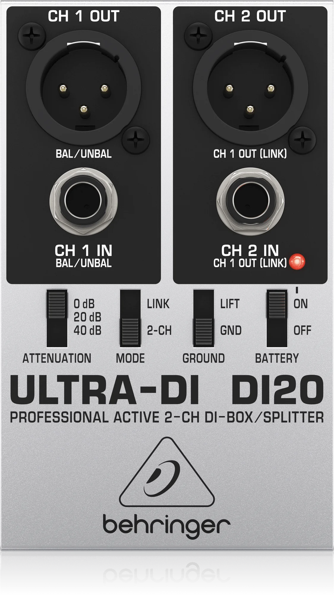 Behringer Ultra-DI DI20 Professional Active 2 Channel DI-Box/Splitter for stage and studio applications